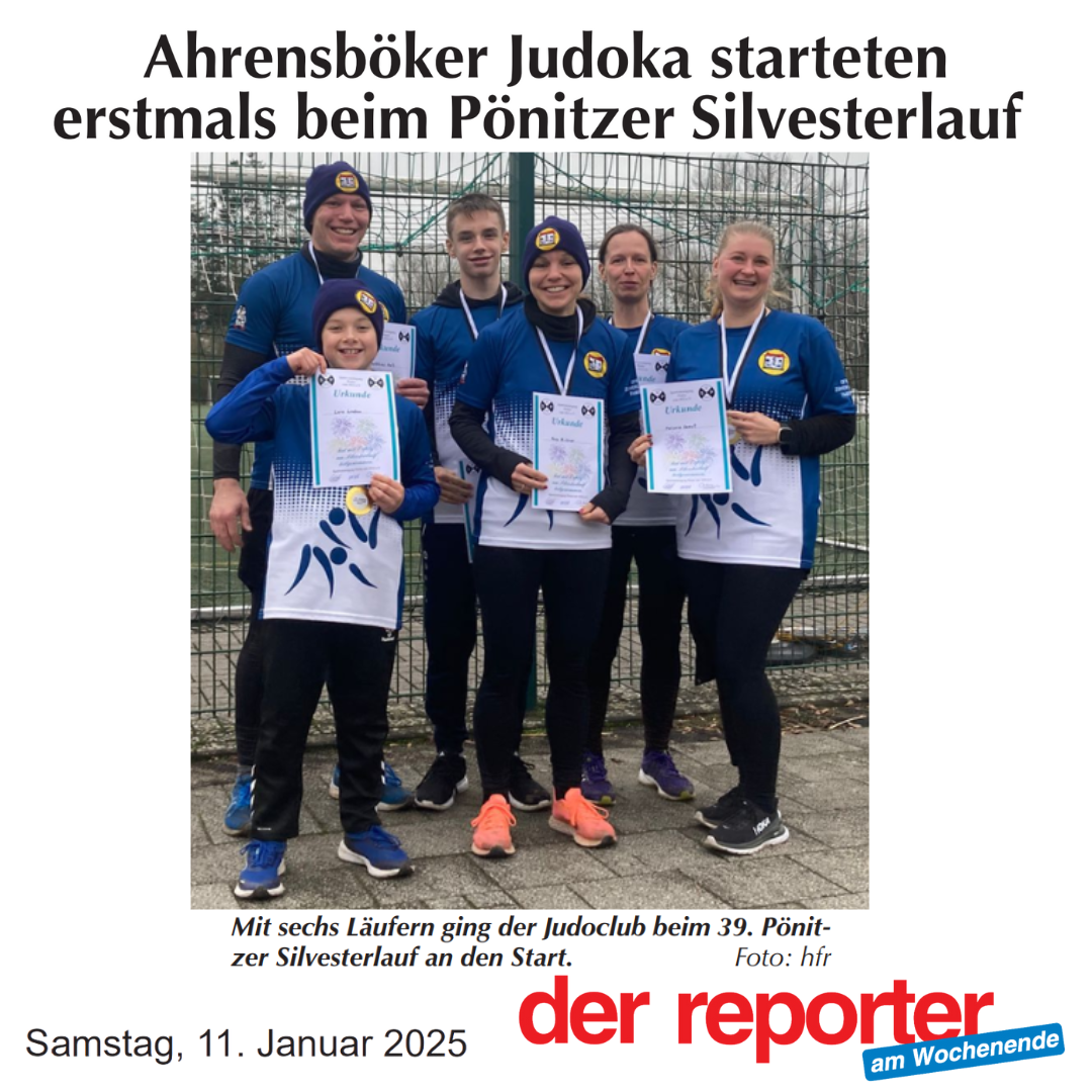 📢📰 Ahrensböker Judoka starteten erstmals beim Pönitzer Silvesterlauf (Der Reporter – 11.01.2025) 📰📢