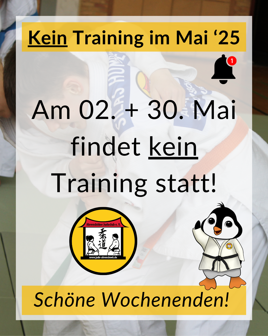 📢ℹ️ Kein Training im Mai ’25 ℹ️📢