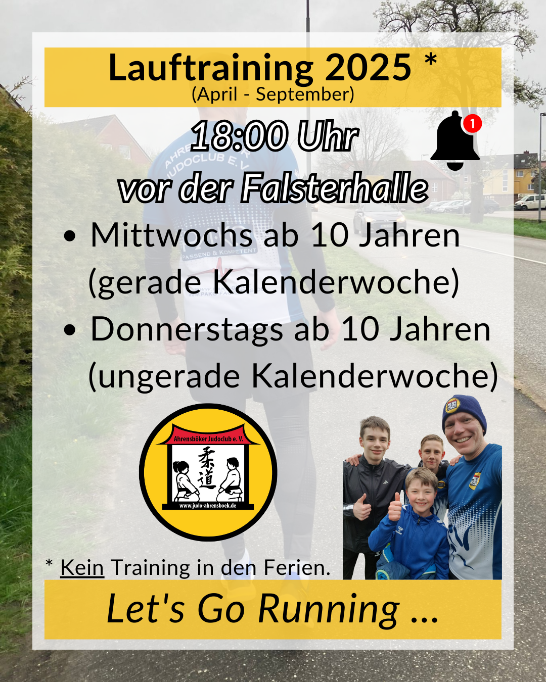 📢🏃 Lauftraining 2025 (April - September) 🏃📢
