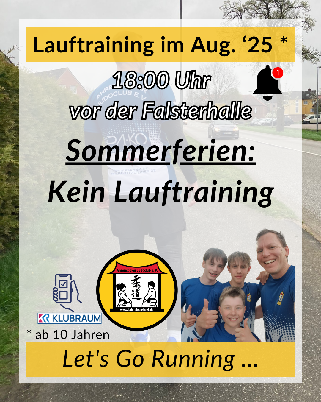 📢🏃 Kein Lauftraining im August ’25 🏃📢