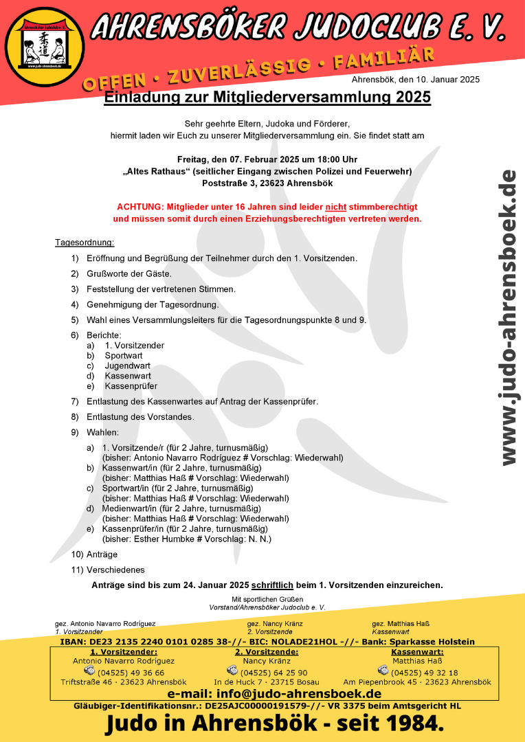 🗓📋 Einladung zur Mitgliederversammlung 2025 📋🗓