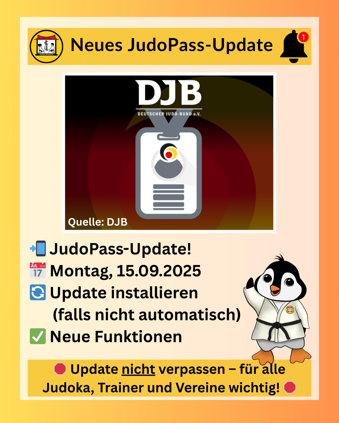 📢📲 Neues JudoPass-Update 📲📢