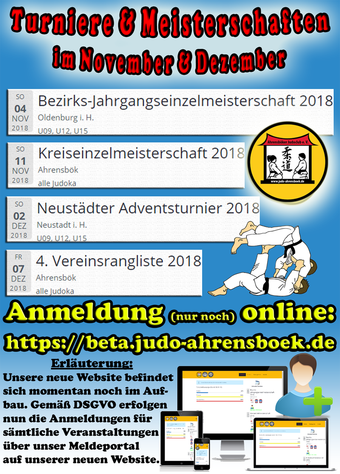 Turniere & Meisterschaften im November & Dezember