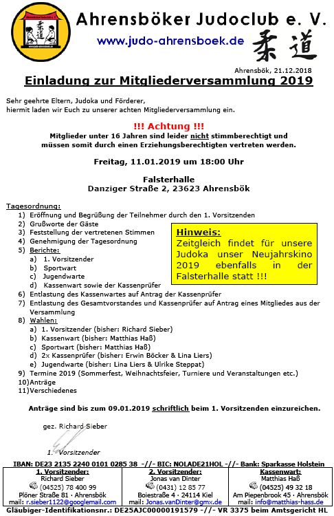 Mitgliederversammlung 2019